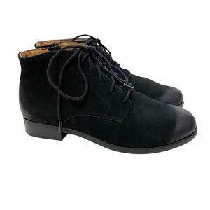 Vionic Mira Black Suede Lace Up Ankle Boots